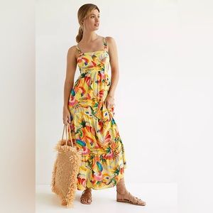 Anthropologie FARM Rio Textured Tropical Maxi Dress